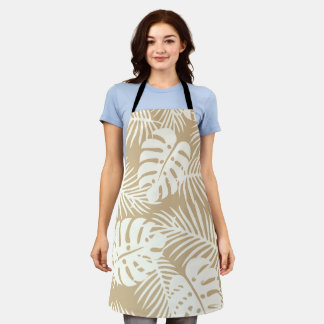 Tropical autumn, summer leaf patterns apron