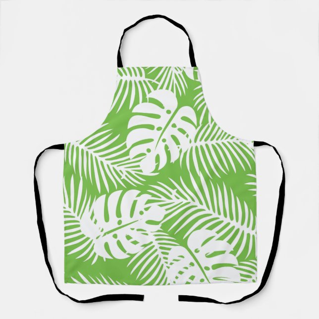 Tropical autumn, summer leaf patterns apron (Front)