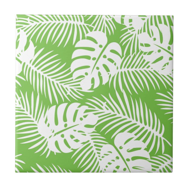 Tropical autumn, summer leaf patterns tile (Front)