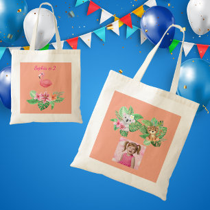 Tropical Baby Animals Tote Bag Kids Birthday Favou