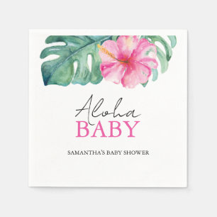 Tropical Baby Shower Hibiscus Flower Napkin