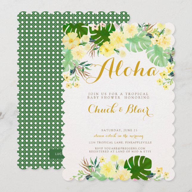 Tropical Baby Shower Invitation (Front/Back)