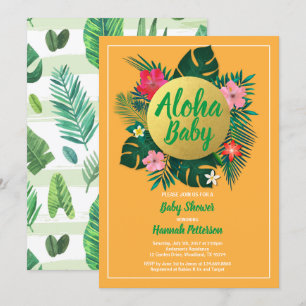 Tropical baby shower invitation gender neutral