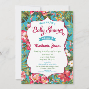 Tropical Baby Shower Invitation Luau Neutral