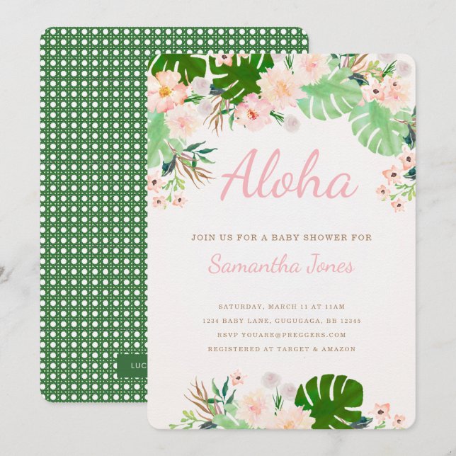 Tropical Baby Shower Invite (Front/Back)