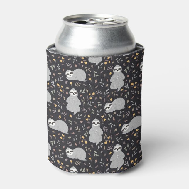 Tropical Baby Sloth Pattern Can Cooler (Can Front)