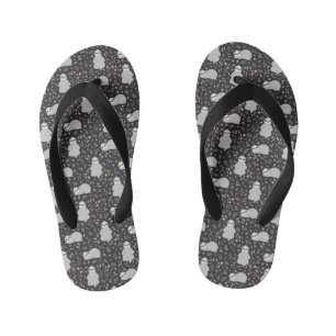 Tropical Baby Sloth Pattern Kid's Flip Flops
