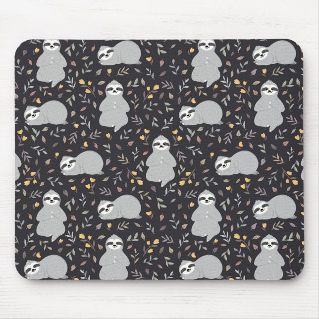 Tropical Baby Sloth Pattern Mouse Mat (Front)