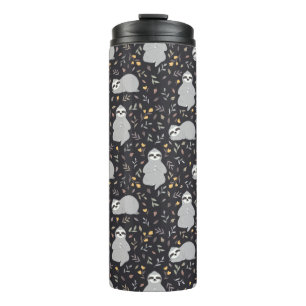 Tropical Baby Sloth Pattern Thermal Tumbler