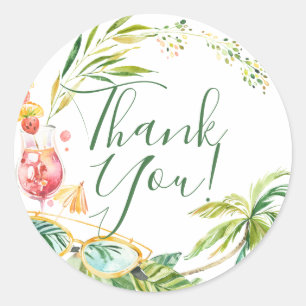 Tropical Bachelorette Beach Party Weekend Classic Round Sticker