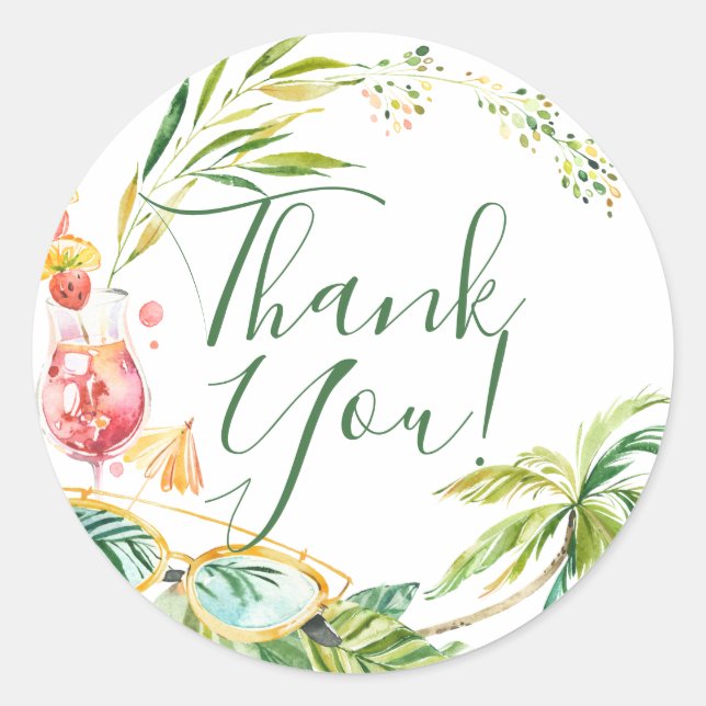 Tropical Bachelorette Beach Party Weekend Classic Round Sticker (Front)