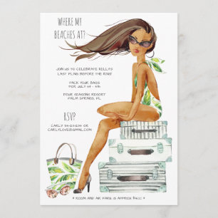 Tropical Bachelorette Beach Party Weekend Invitation