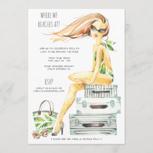 Tropical Bachelorette Beach Party Weekend Invitation