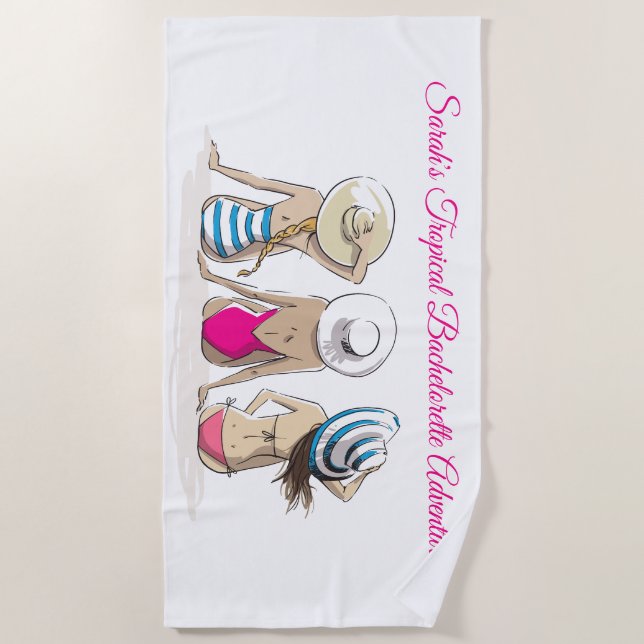 Tropical Bachelorette  Beach Towel (Front)