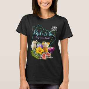 Tropical Bachelorette Drinks QR code T-Shirt