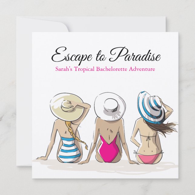 Tropical Bachelorette  Invitation (Front)