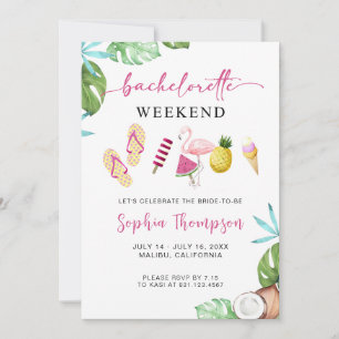 Tropical Bachelorette Palm Beach Invitation