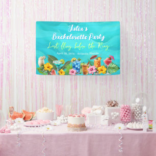 Tropical Bachelorette Party Blue Waves Banner