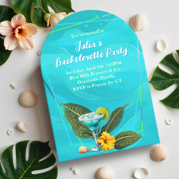 Tropical Bachelorette Party Blue Waves Invitation