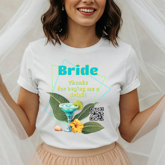 Tropical Bachelorette Party Brides QR code Tri-Blend Shirt
