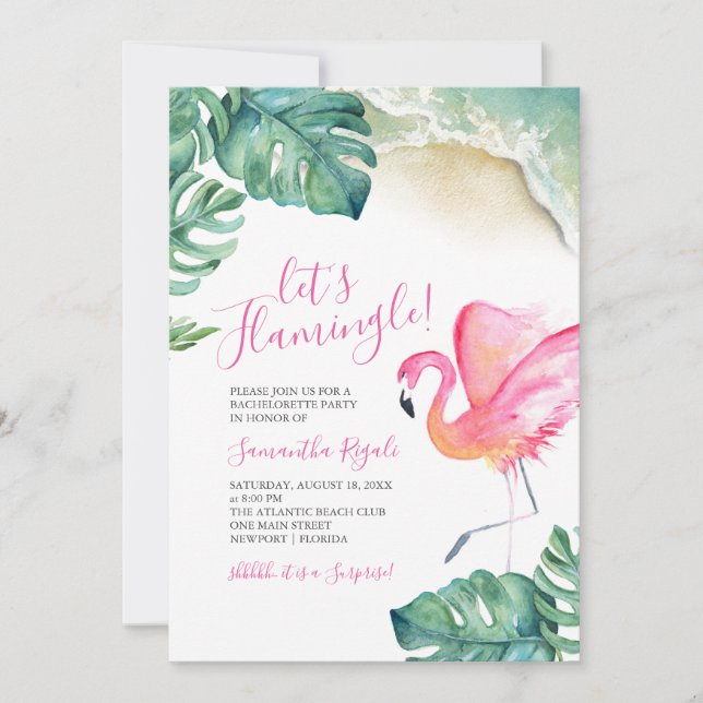 Tropical Bachelorette Party Invitations (Front)
