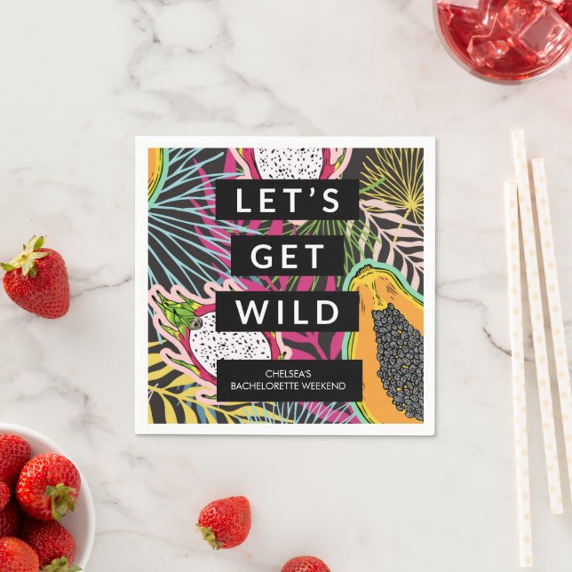 Tropical Bachelorette Party Let's Get Wild Napkin (Insitu)