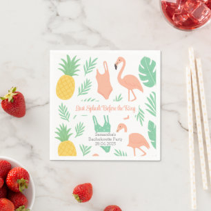Tropical Bachelorette Party Napkin   Flamingo