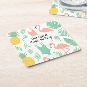 Tropical Bachelorette Party Paper Coaster