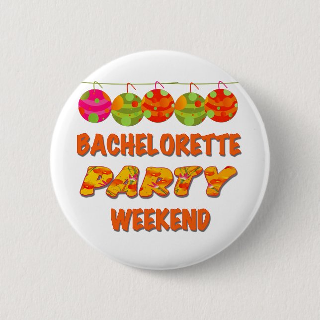 Tropical Bachelorette Party Weekend 6 Cm Round Badge (Front)