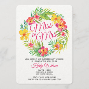 Tropical Bachelorette Party Weekend Getaway Invitation