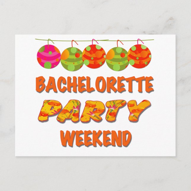 Tropical Bachelorette Party Weekend Postcard (Front)