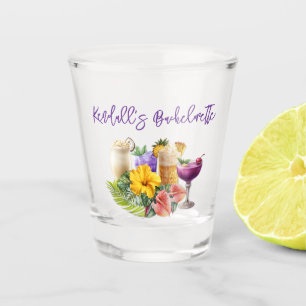 Tropical Bachelorette Personalized Shot Glass