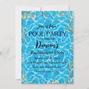 tropical bachelorette pool party invitation