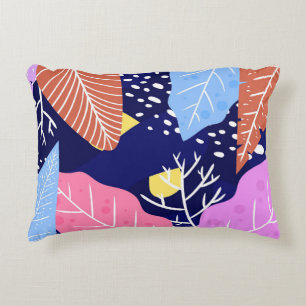 Tropical background with jungle plants. Palm leave Decorative Cushion