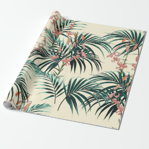 Tropical background with jungle plants. Seamless t Wrapping Paper