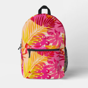 Tropical Backpack   Palm Leaf & Floral Print