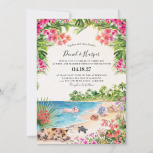 Tropical Bahamas Modern Wedding Invitation