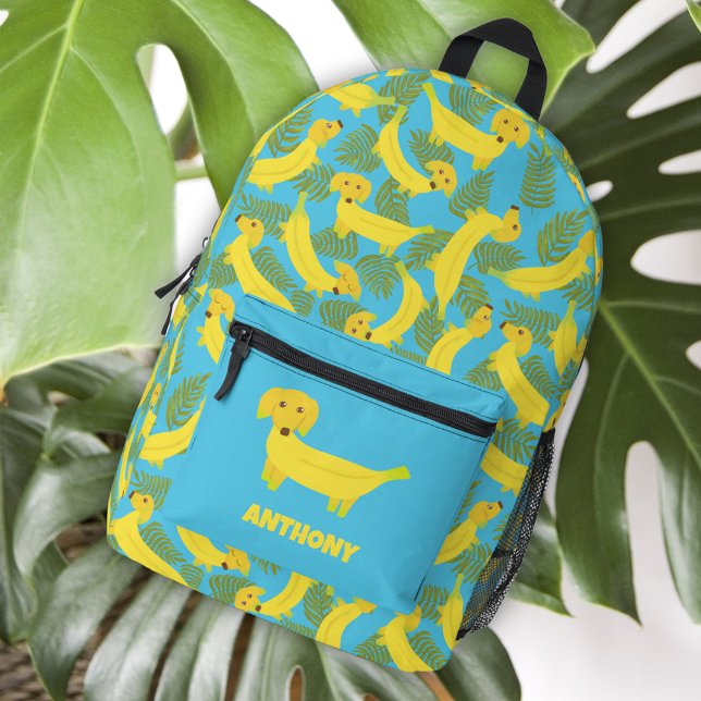 Tropical Banana Dogs Cute Patterned Printed Backpack (Creator Uploaded)