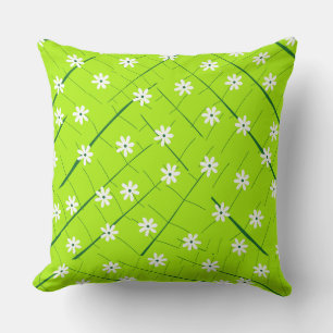 tropical banana leaf and flowers green botanical cushion