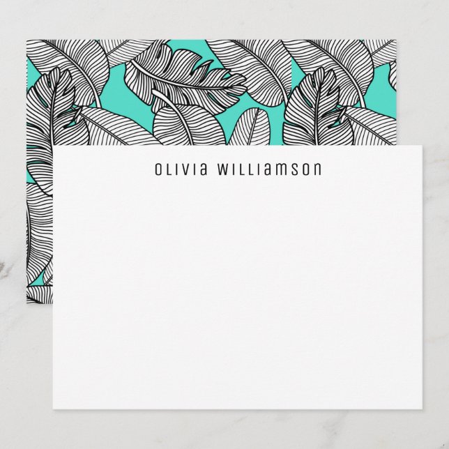 Tropical Banana Leaf Monstera Plant Card (Front/Back)