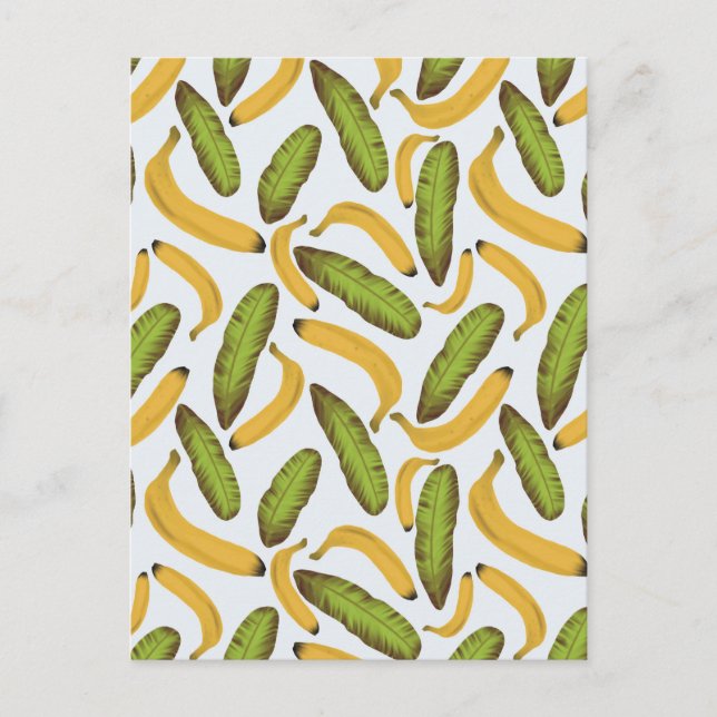 Tropical Banana Leaf Pattern Postcard (Front)