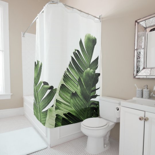 Tropical Banana Leaf Shower Curtain, Leaf Shower Curtain