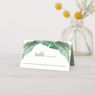 Tropical Banana Leaves Foliage Wedding or Banquet Place Card