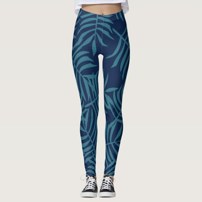 Tropical Banana Leaves Hawaiian Trendy Leggings (Front)