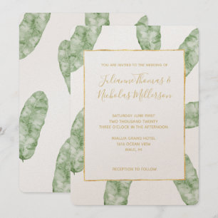 Tropical Banana Leaves Invitation