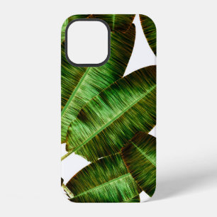 Tropical banana leaves, jungle leaf seamless flora iPhone 12 case