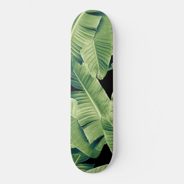 Tropical Banana Leaves Night Jungle #1 #tropical  Skateboard (Front)