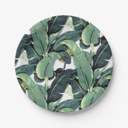 Tropical Banana Leaves Palm Tree 7" Paper Plates