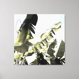 Tropical Banana Leaves Pastel Colour Illustration Canvas Print