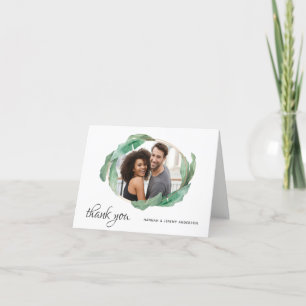 Tropical Banana Leaves Thank You with Photo